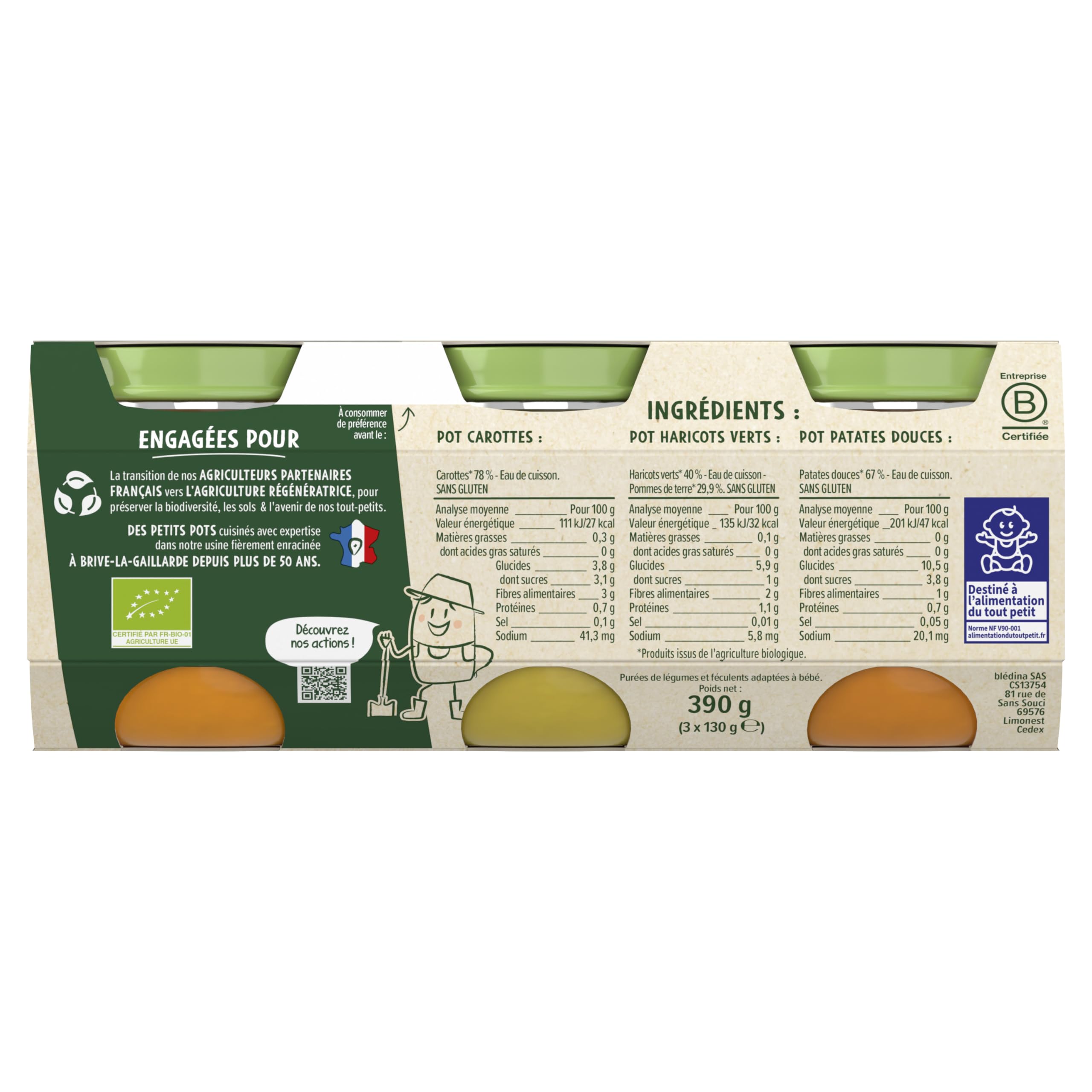 bl-dina-les-r-coltes-bio-petits-pots-l-gumes-carottes-haricots-verts-patate-douc image 2