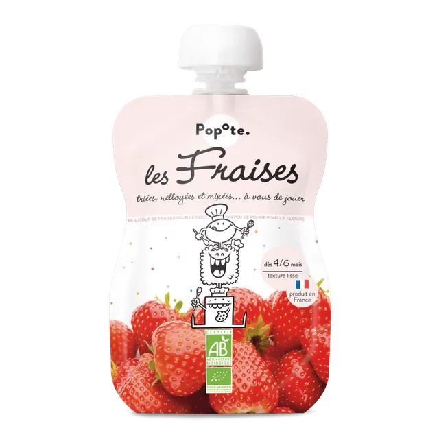 popote-les-fraises-compote-fraise-bio-lisse-d-s-4-6-mois image 1