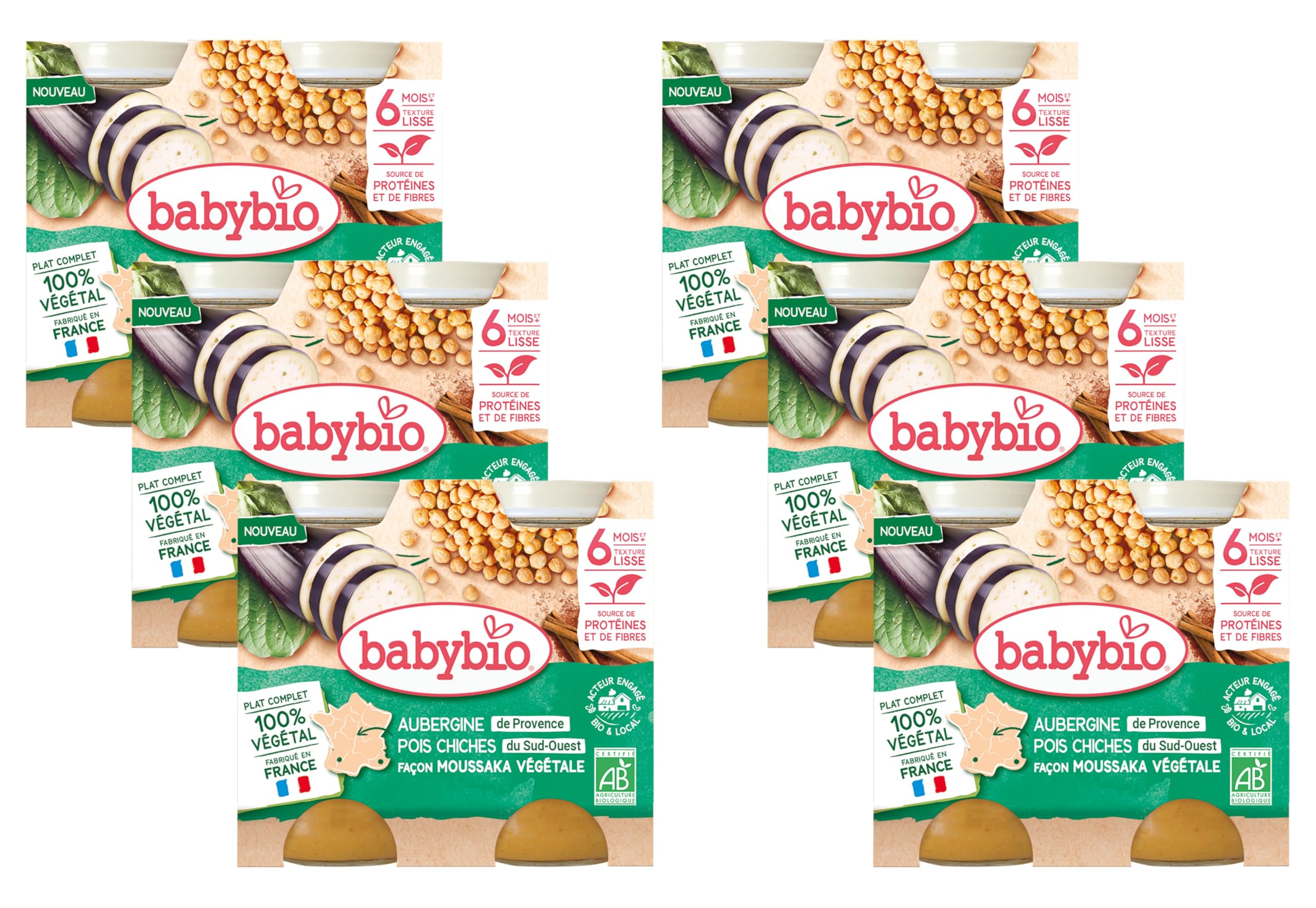 babybio-petits-pots-moussaka-v-g-tale-aubergines-pois-chiches-tomates-d-s-6-mois image 1