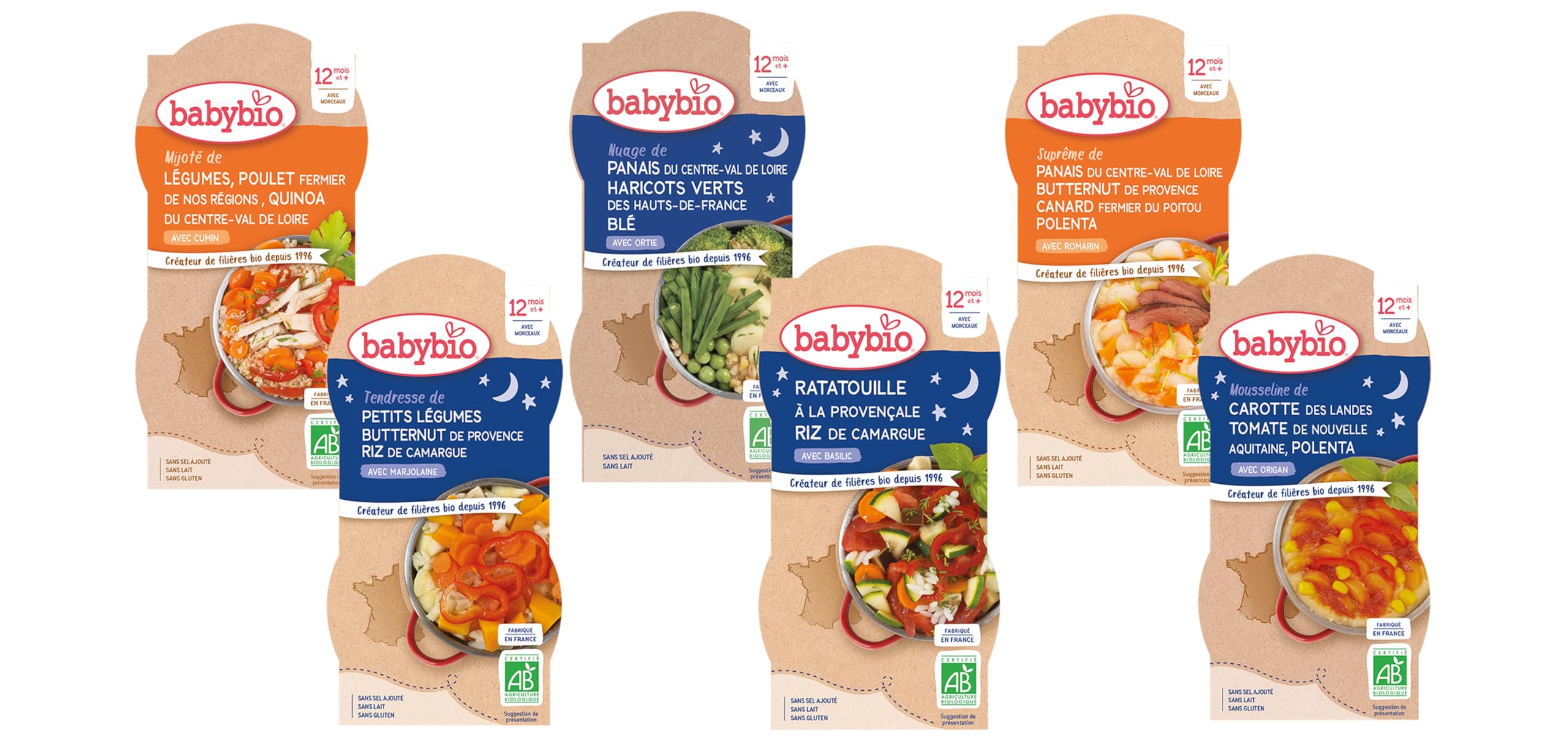 babybio-12-petits-plats-b-b-midi-et-soir-d-s-12-mois-bio-12-x-200g-6-recettes image 1