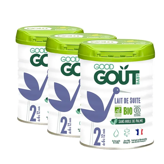 good-go-t-bio-lait-infantile-2-me-ge-en-poudre-6-12-mois-3-x-800g image 1