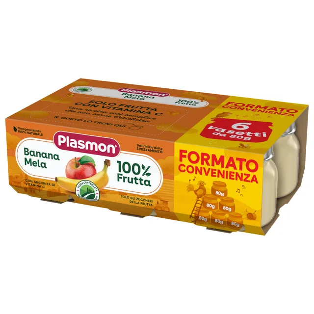plasmon-omogeneizzato-fruits-banane-pomme-6x80g image 1