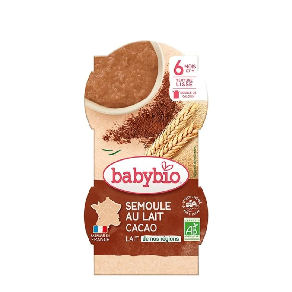 babybio-desserts-semoule-au-lait-cacao-lot-2-x-100-g-d-s-6-mois image 1