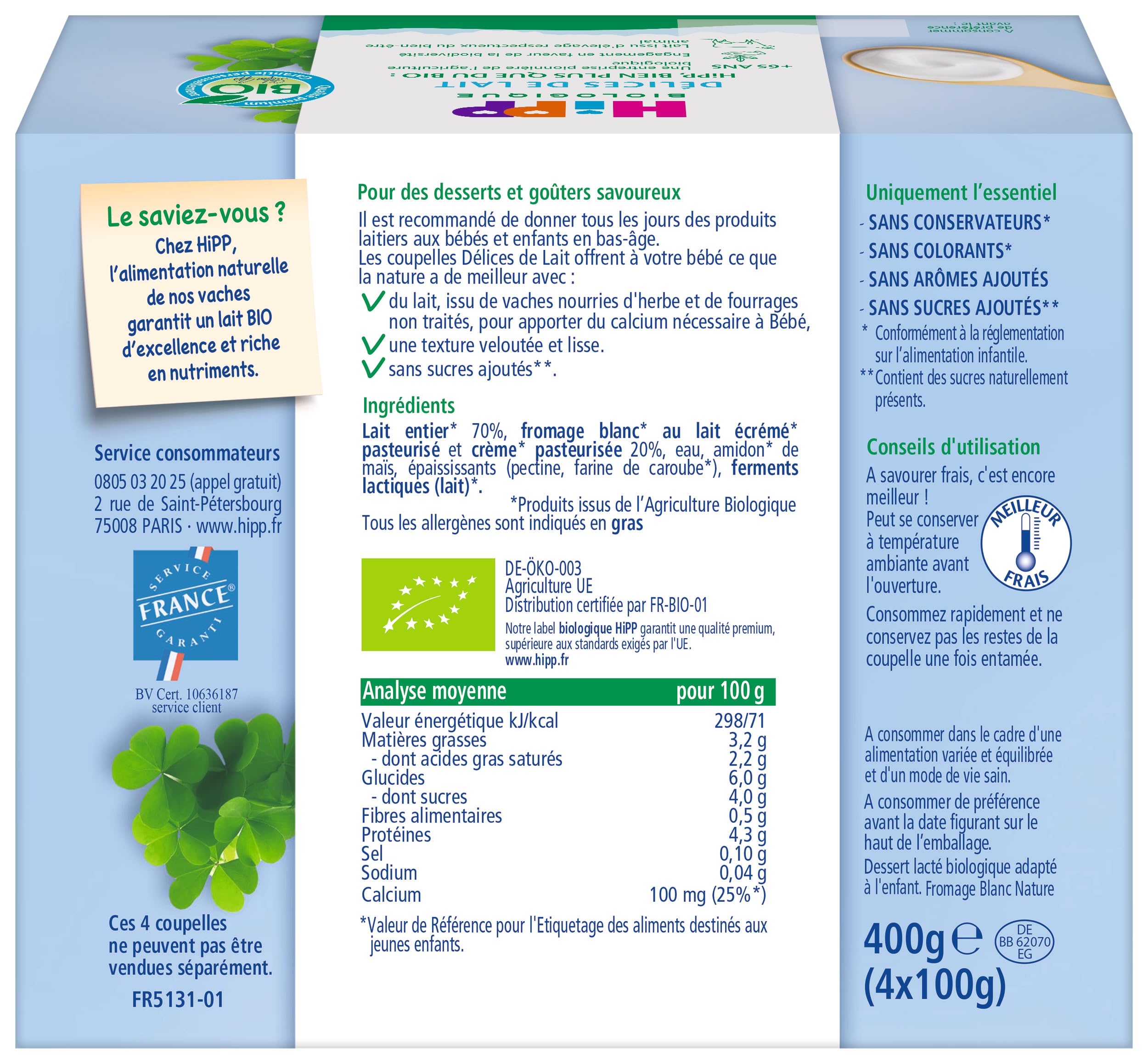 hipp-d-lices-de-lait-fromage-blanc-nature-bio-coupelles-d-s-6-mois-sans-sucres-a image 2