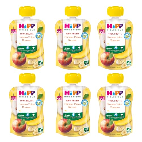 hipp-biologique-gourdes-pommes-poires-bananes-90-g-lot-de-6 image 2