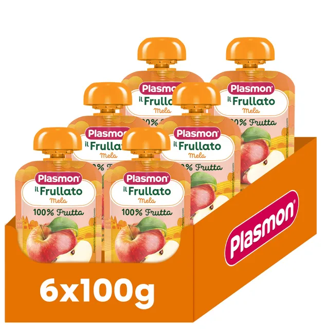 plasmon-frullato-100-fruits-pomme-6-x-100g image 1