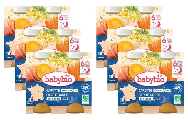 babybio-bonne-nuit-carotte-des-landes-patate-douce-bl-2x200g-pack-de-6-d-s-6-moi image 1