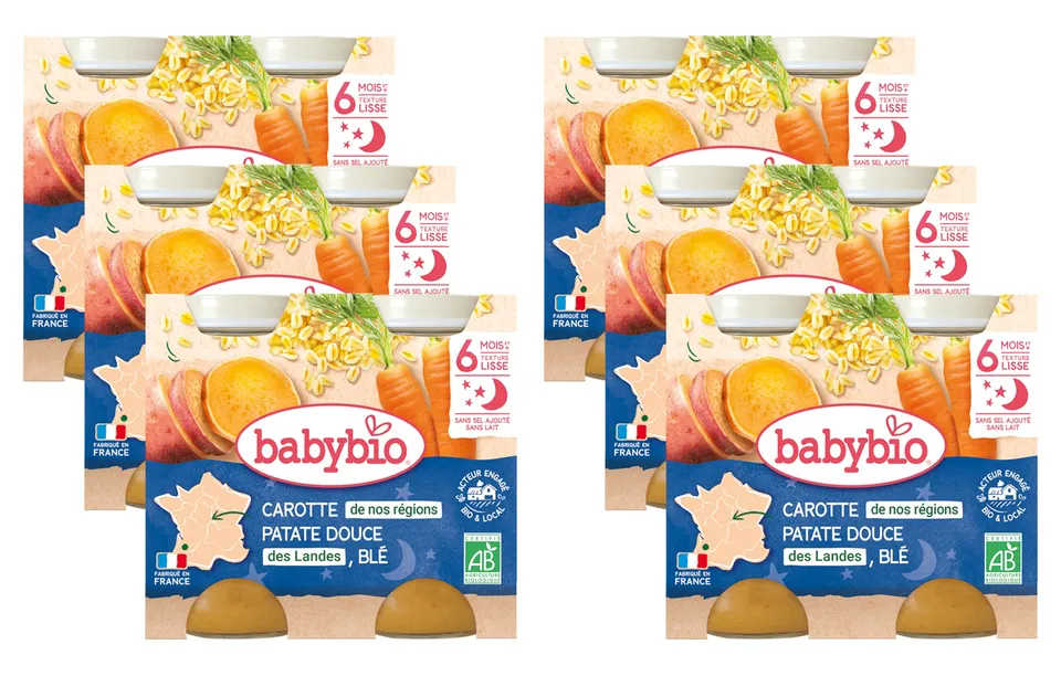 babybio-bonne-nuit-carotte-des-landes-patate-douce-bl-2x200g-pack-de-6-d-s-6-moi image 1