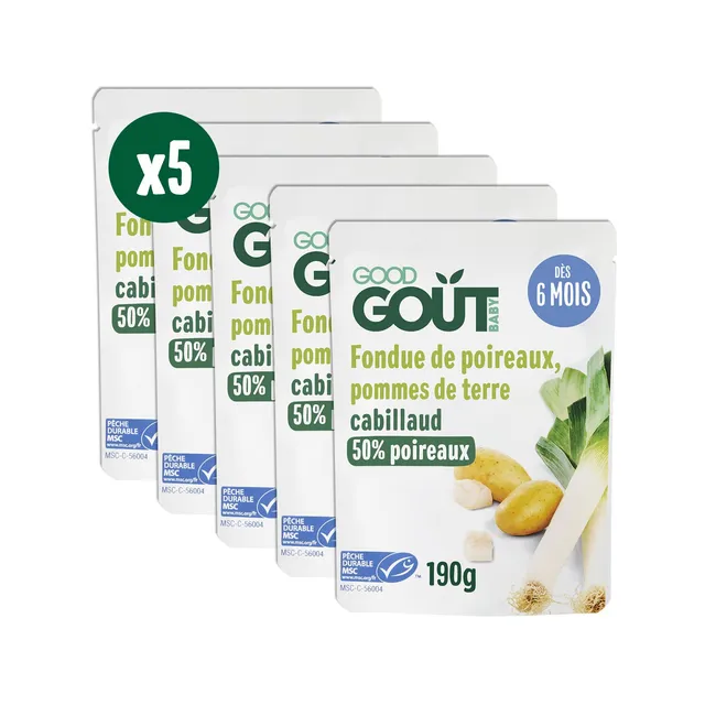 good-go-t-fondue-de-poireaux-pommes-de-terre-cabillaud-5-x-190-g-pur-e-bio-d-s-6 image 1