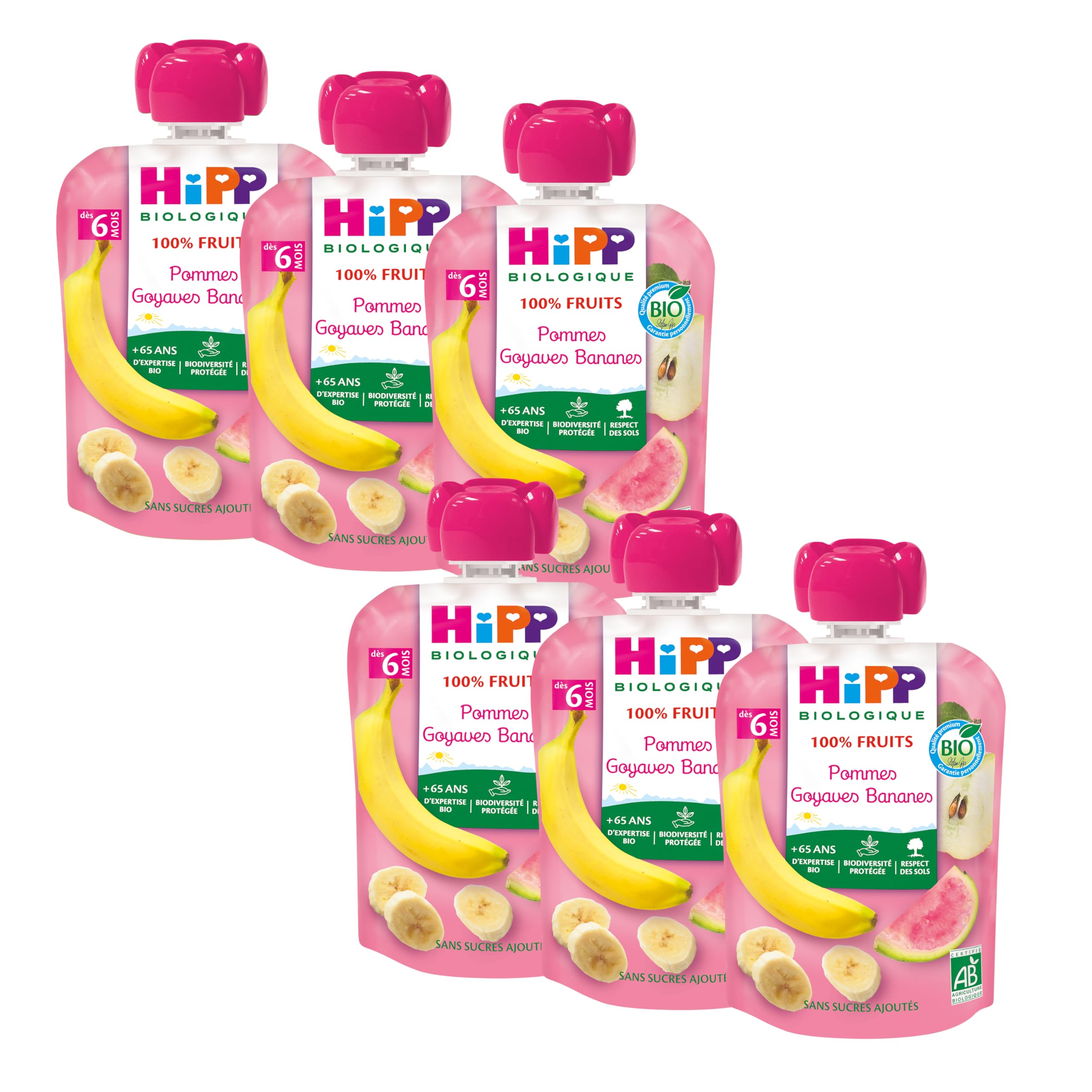 hipp-biologique-gourde-compote-poires-bananes-kiwis-6-x-90-g image 7