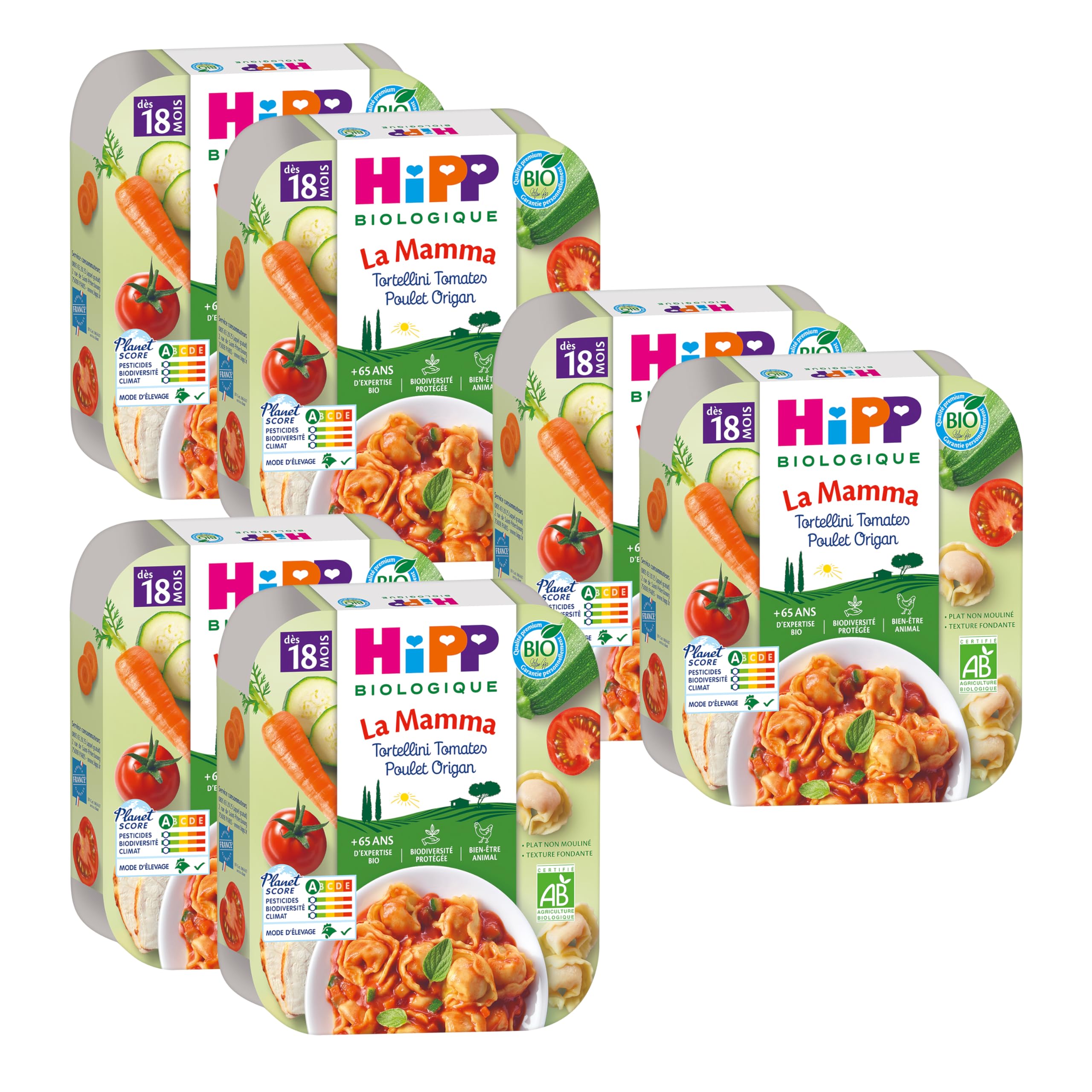 hipp-la-mamma-ravioli-l-gumes-vari-s-mozzarella-basilic-assiettes-bio-6-x-250g image 7