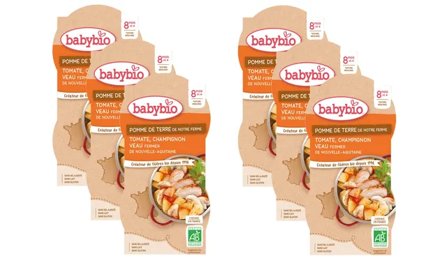 babybio-bols-pomme-de-terre-tomate-champignon-veau-2x200g-d-s-8-mois-lot-de-6-bi image 1