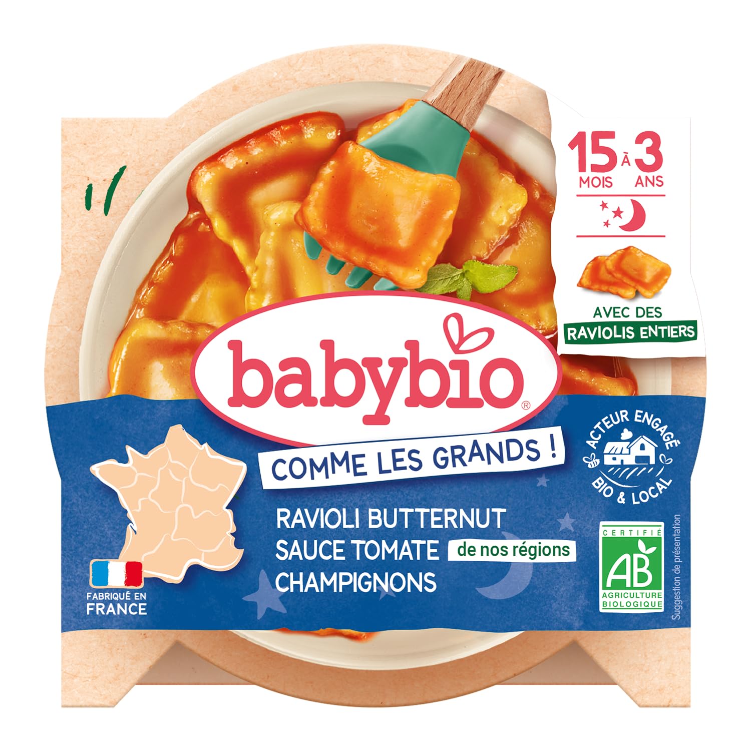 babybio-ravioli-butternut-sauce-tomates-champignons-d-s-15-mois-bio-190-g image 1