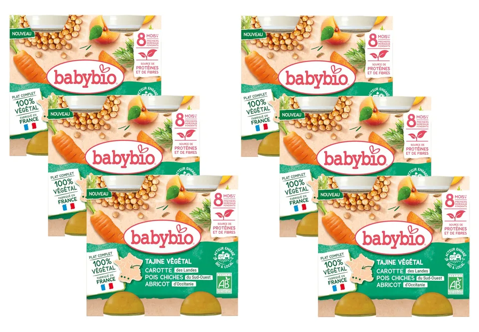 babybio-petits-pots-tajine-de-l-gumes-boulghour-abricots-d-occitanie-bio-8-mois- image 1