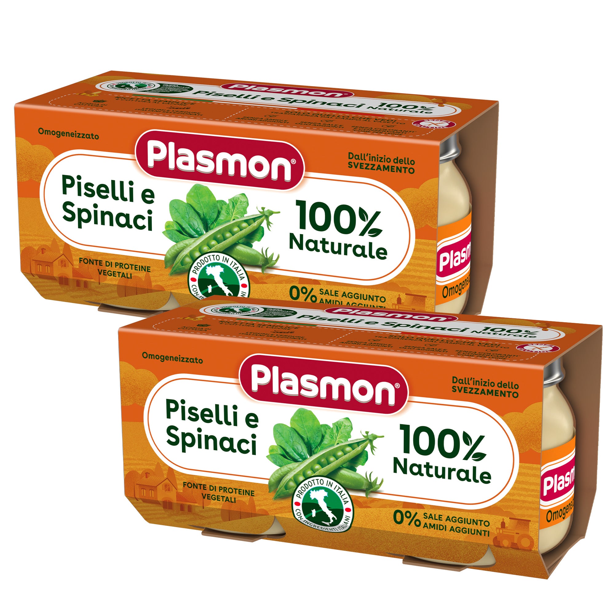 plasmon-omogeneizzato-piselli-e-spinaci-petit-pot-pois-pinards-2x2x80g image 1