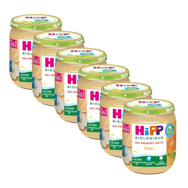 hipp-biologique-mes-1ers-poires-d-s-4-6-mois-pot-125-g-lot-de-6 image 1
