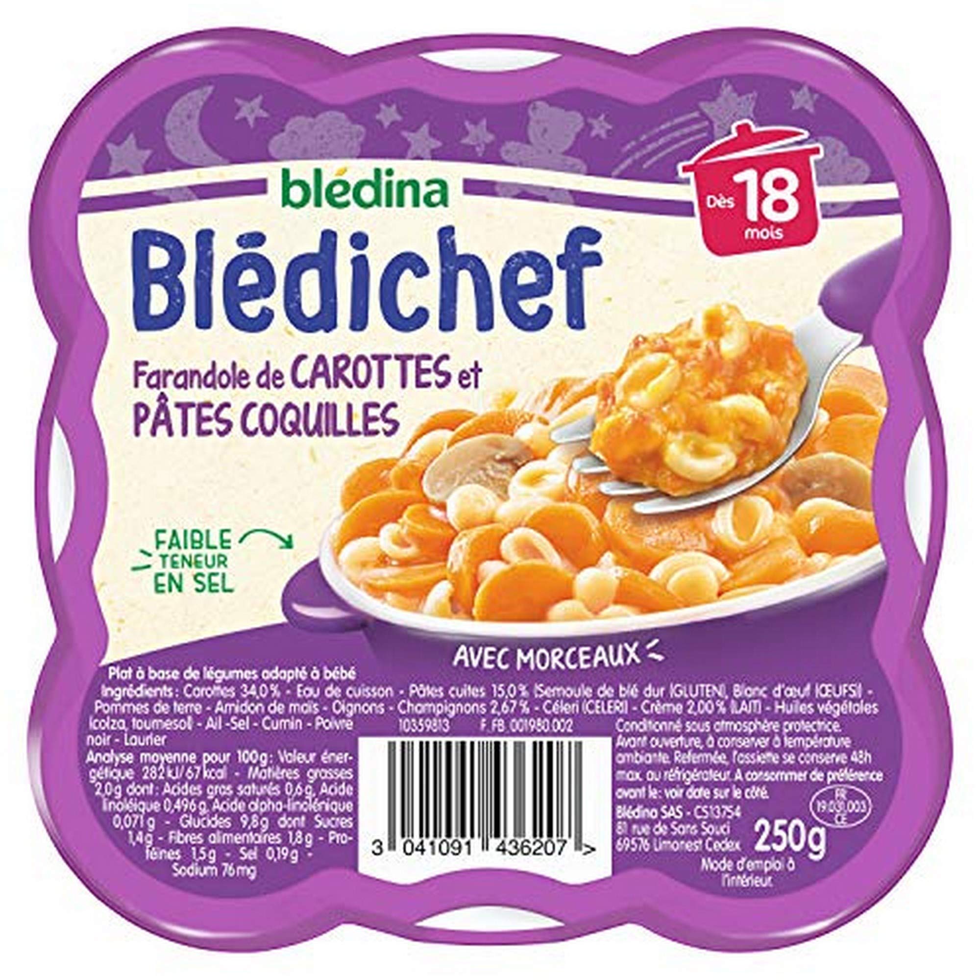 bl-dina-bl-dichef-repas-b-b-d-s-18-mois-carottes-p-tes-coquilles-9-x-250-g image 2