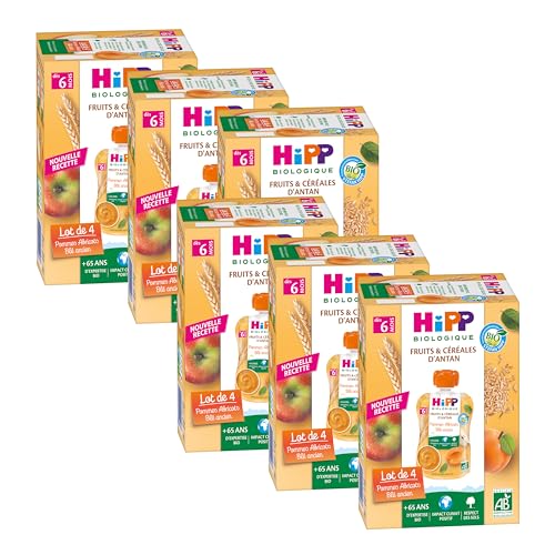 hipp-biologique-pommes-abricots-bl-ancien-gourdes-d-s-6-mois-lot-de-24-gourdes-4 image 3