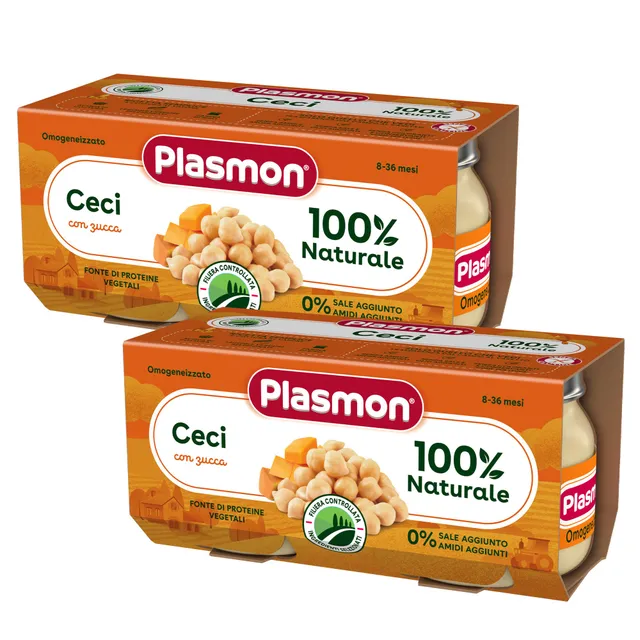 plasmon-omogeneizzato-l-gumes-secs-pois-chiches-et-courge-2-paquets-de-2x80-g image 1