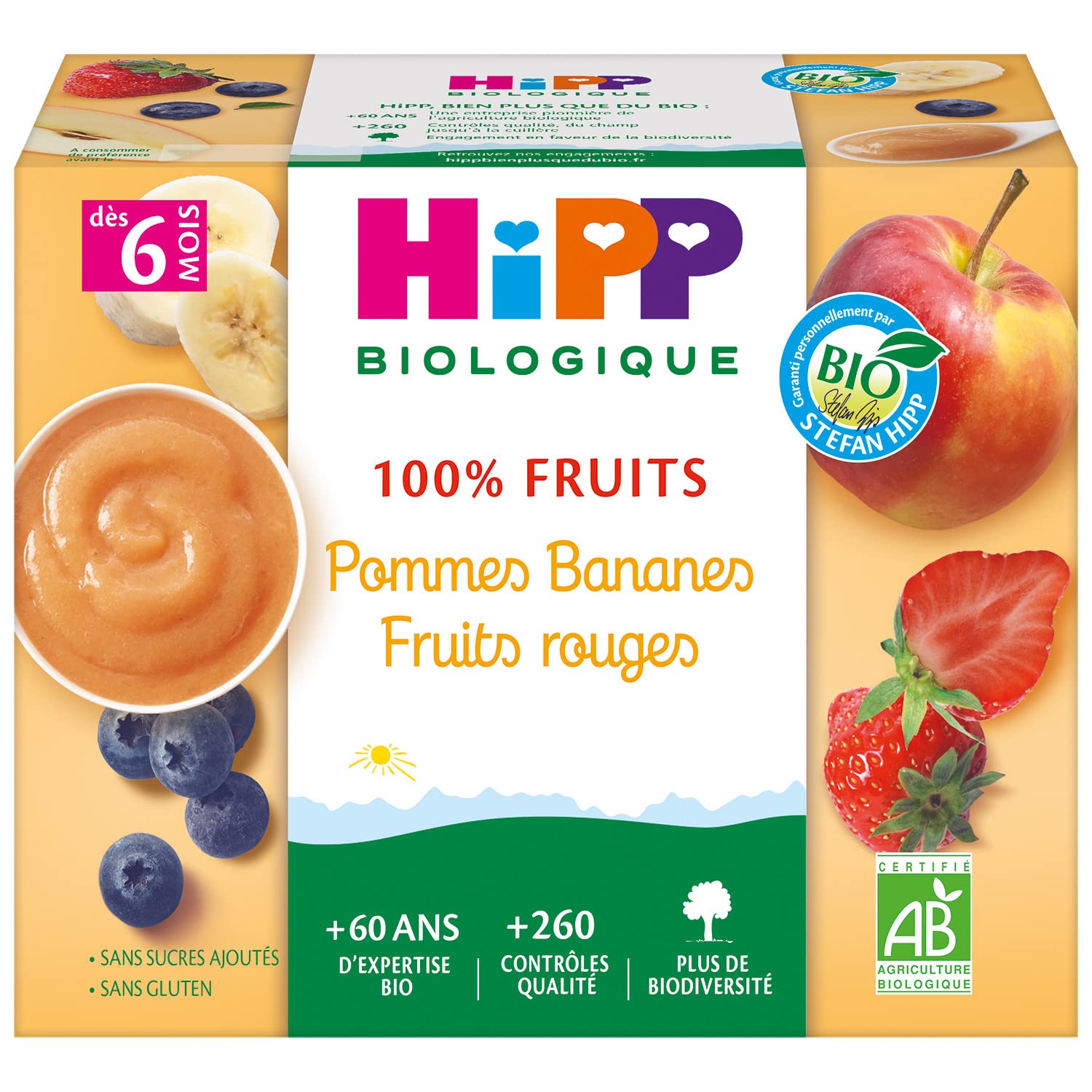 hipp-biologique-100-fruits-coupelles-100-g-3-vari-t-s-pommes-pommes-pruneaux-pom image 3