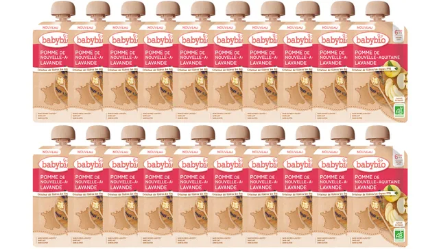 babybio-gourdes-pomme-lavande-bio-6-mois-120g-lot-de-20 image 1