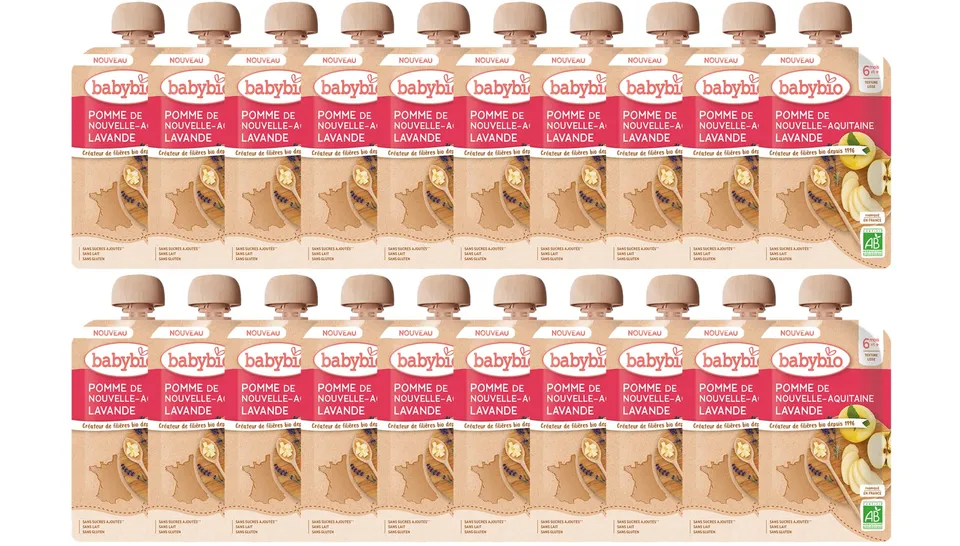 babybio-gourdes-pomme-lavande-bio-6-mois-120g-lot-de-20 image 1