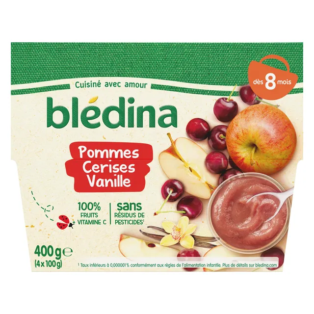 bl-dina-coupelles-pur-e-de-fruits-pommes-cerises-vanille-d-s-8-mois-4-coupelles image 1