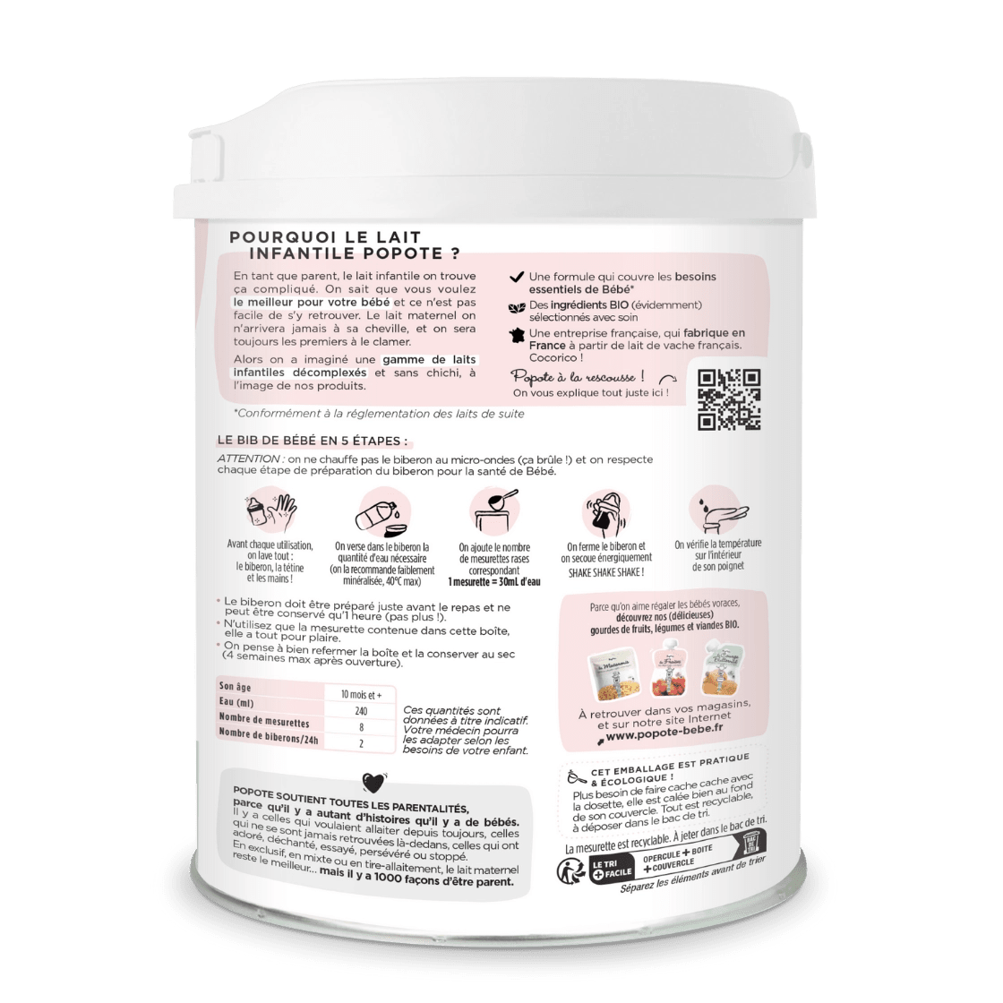 popote-le-lait-3-me-ge-croissance-800g-lait-en-poudre-bio-pour-b-b-d-s-10-12-moi image 2