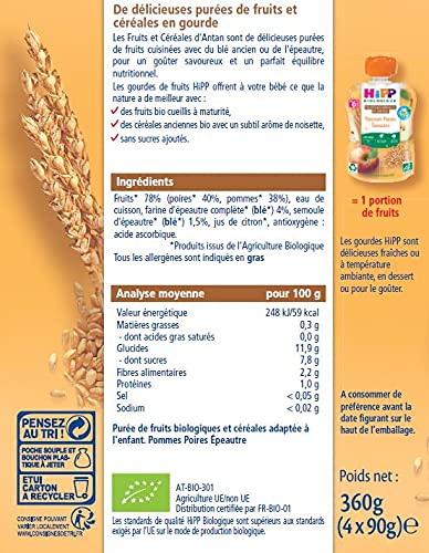 hipp-biologique-pommes-poires-peautre-gourdes-d-s-6-mois-4-x-90g-lot-de-24-2-16- image 6