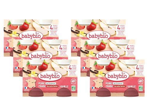 babybio-petits-pots-poire-fraises-vanille-2x130g-lot-de-6-bio-d-s-4-mois image 2