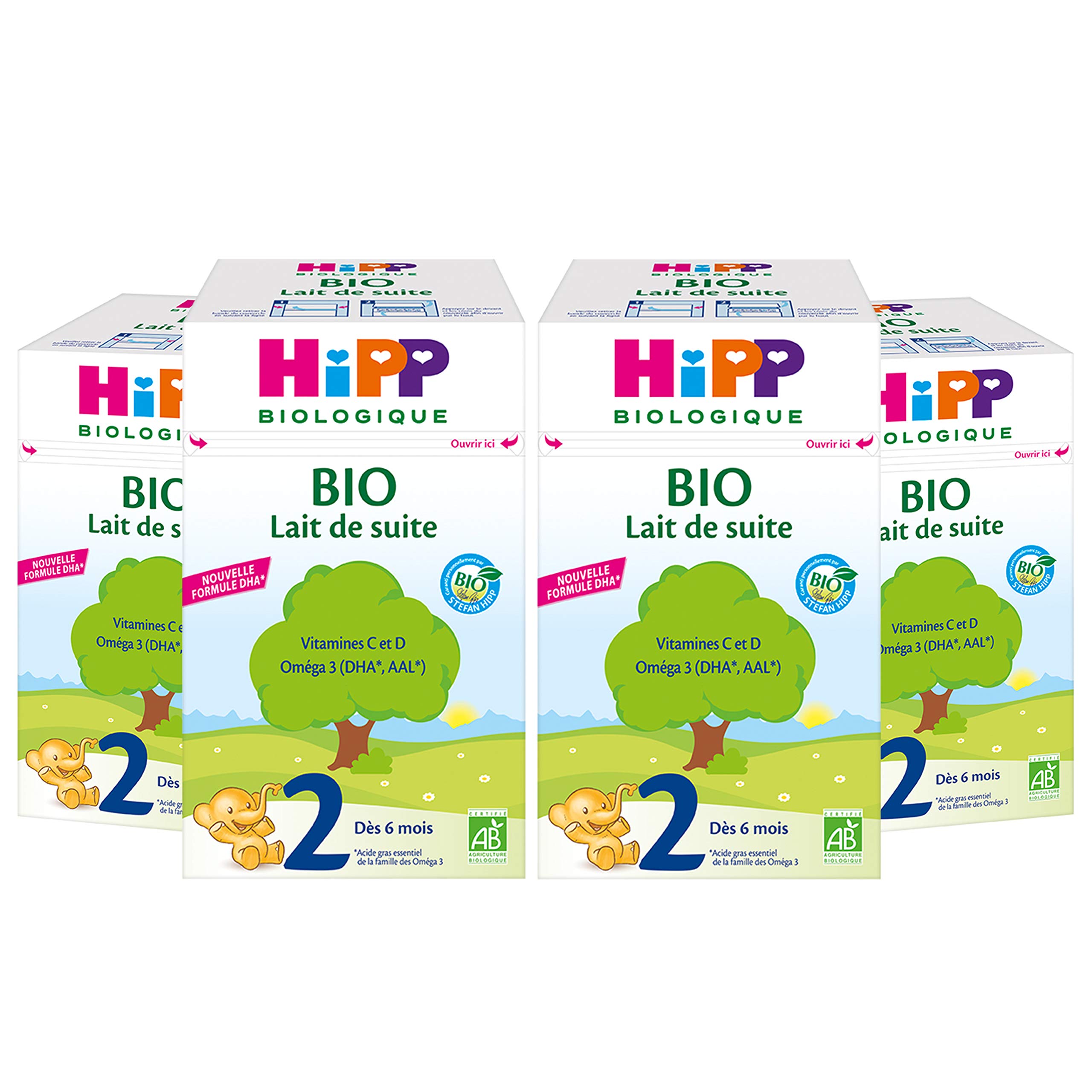 hipp-biologique-lait-2-de-suite-bio-700-g-lot-de-4 image 1