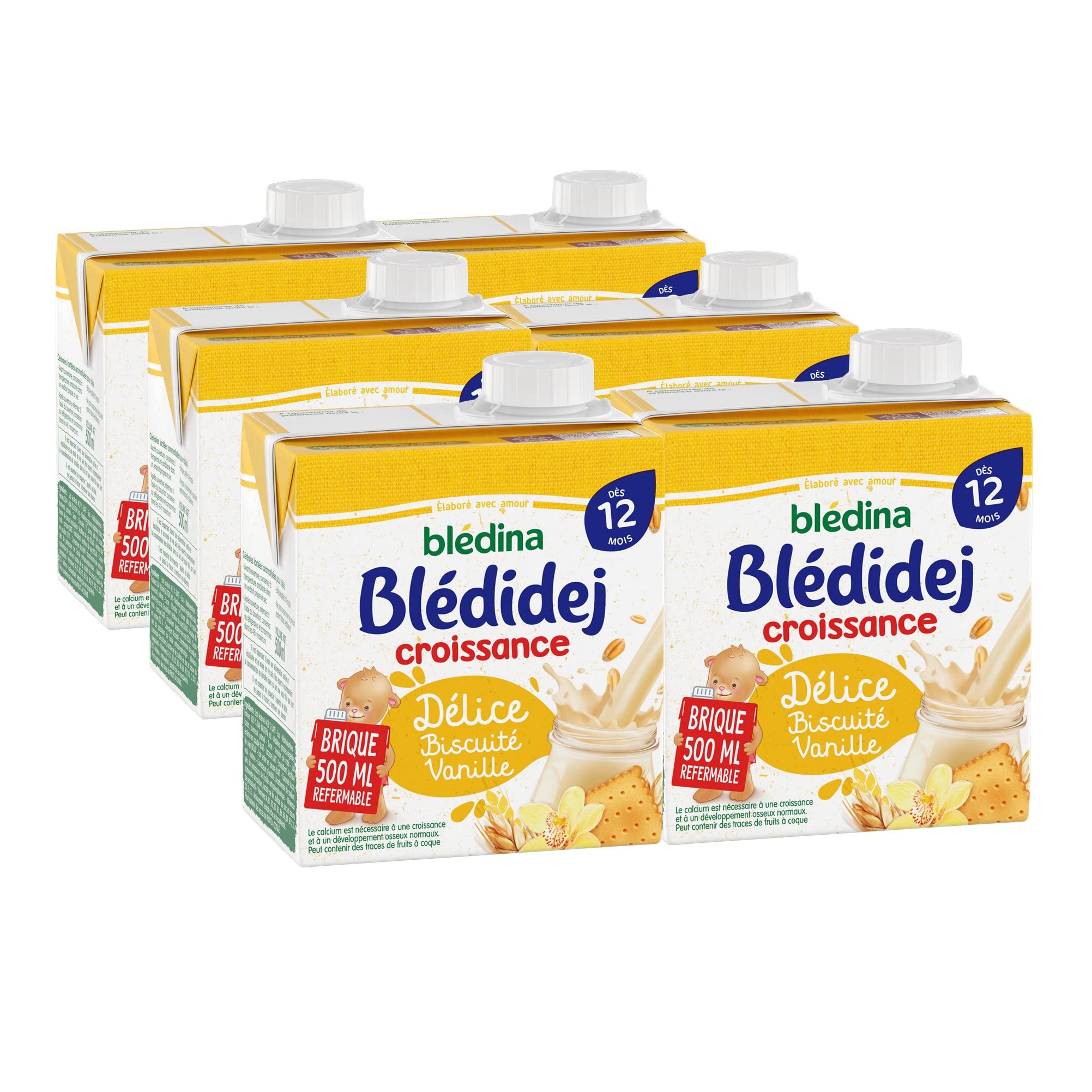bl-dina-bl-didej-c-r-ales-lact-es-d-lice-biscuit-vanille-d-s-12-mois-6x500ml image 1