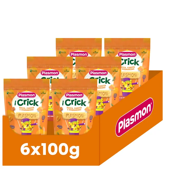 plasmon-snack-i-crick-courge-carotte-romarin-6x100-g image 1