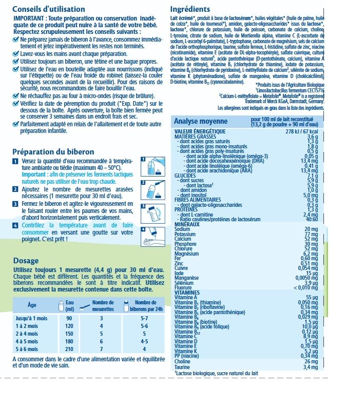 hipp-combiotic-nutrigest-lait-1-paissi-biologique-d-s-0-6-mois-bo-te-800-g image 8