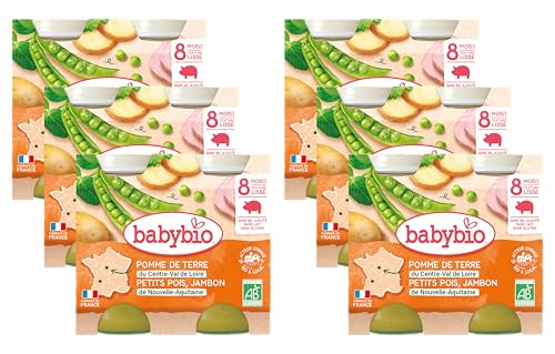 babybio-petits-pots-pomme-de-terre-petits-pois-jambon-bio-8-mois-2x200g-lot-de-6 image 3