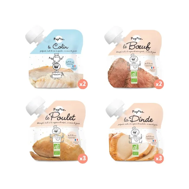 popote-mes-premi-res-prot-ines-pack-de-gourdes-bio-poulet-colin-dinde-et-b-uf image 1