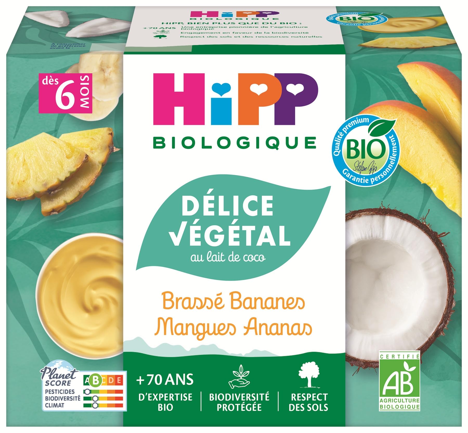 hipp-d-lice-v-g-tal-banane-cacao-coco-bio-4-coupelles-de-100g image 6