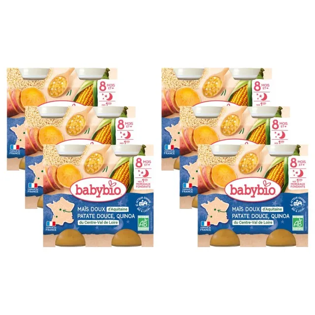 babybio-petits-pots-ma-s-patate-douce-quinoa-avec-morceaux-d-s-8-mois-bio-12-x-2 image 1