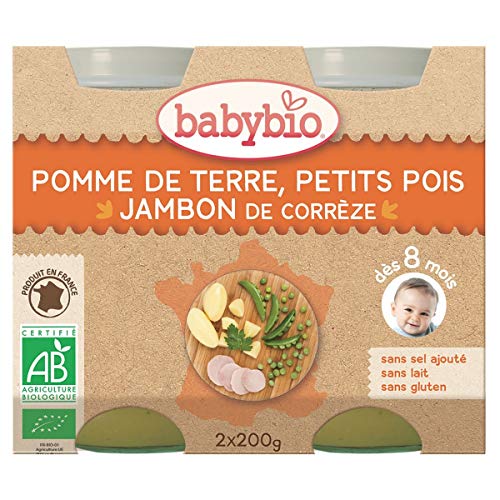 babybio-petits-pots-pomme-de-terre-petits-pois-jambon-bio-8-mois-2x200g-lot-de-6 image 4