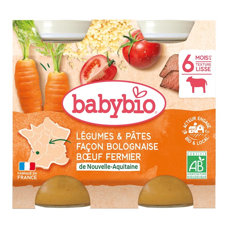 babybio-petits-pots-l-gumes-p-tes-fa-on-bolognaise-b-uf-d-s-6-mois-bio-2-x-200-g image 5
