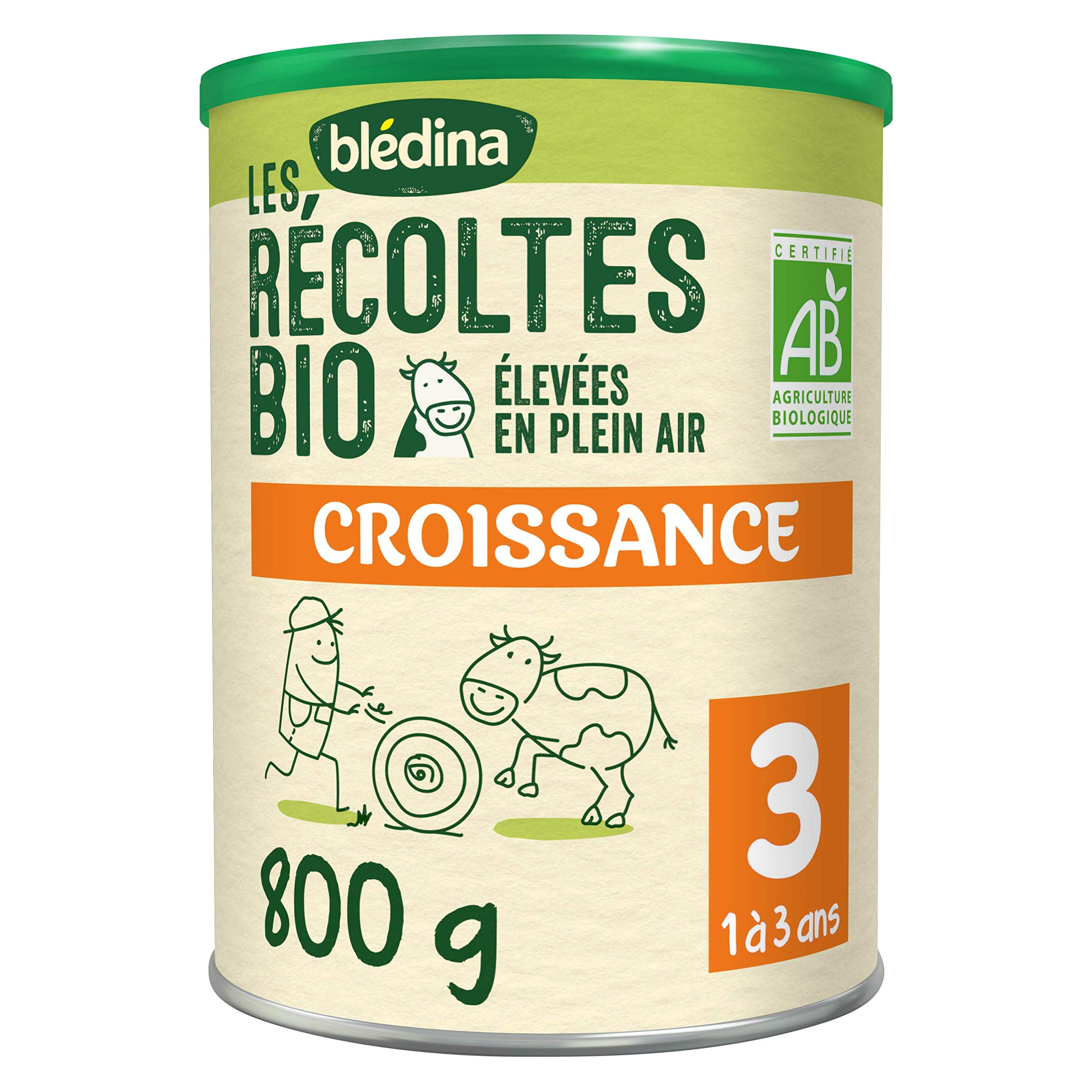 bl-dina-les-r-coltes-bio-croissance-lait-en-poudre-bio-10-36-mois-bo-te-800-g image 1