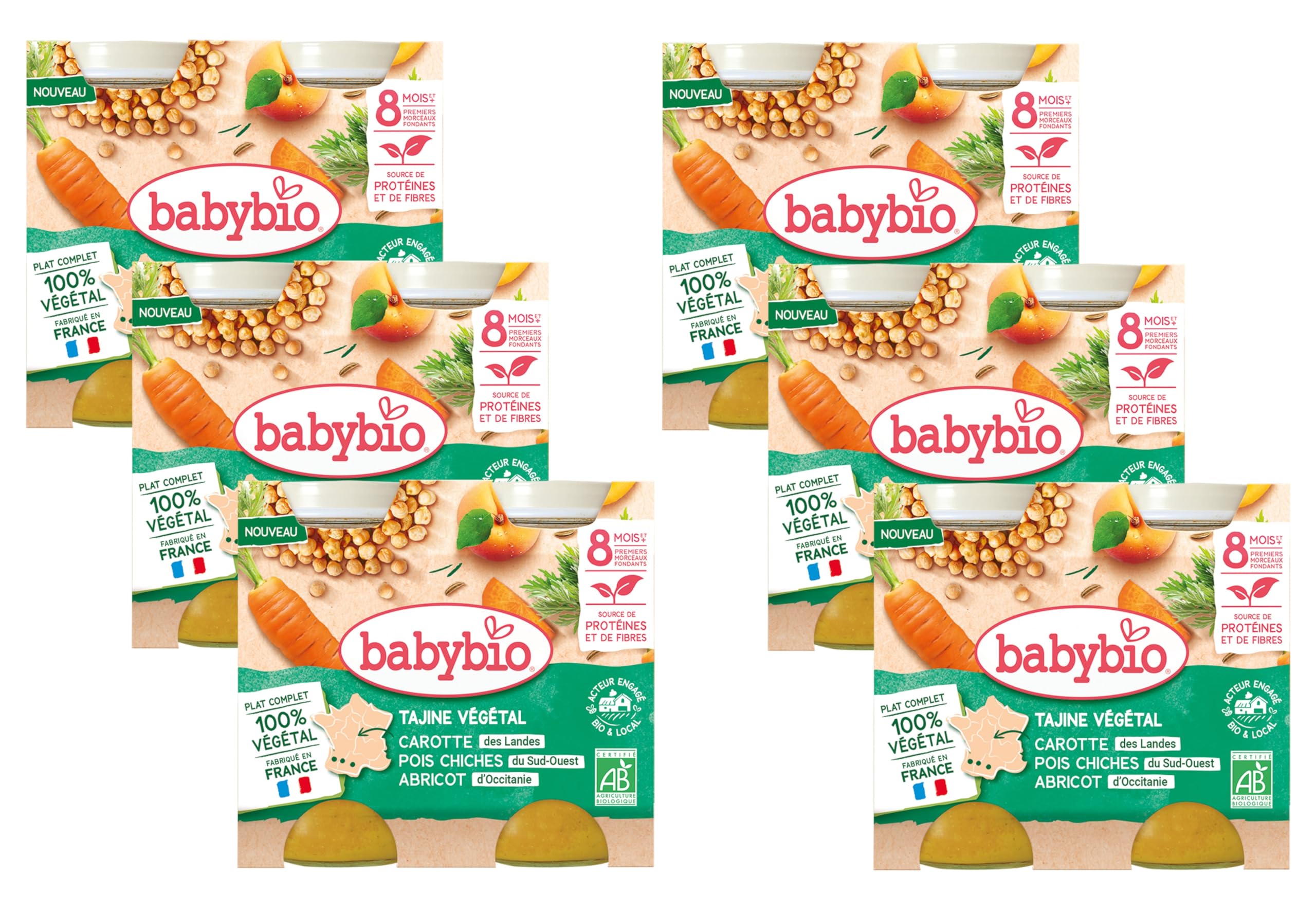 babybio-petits-pots-tajine-de-l-gumes-boulghour-abricots-d-occitanie-bio-8-mois- image 1