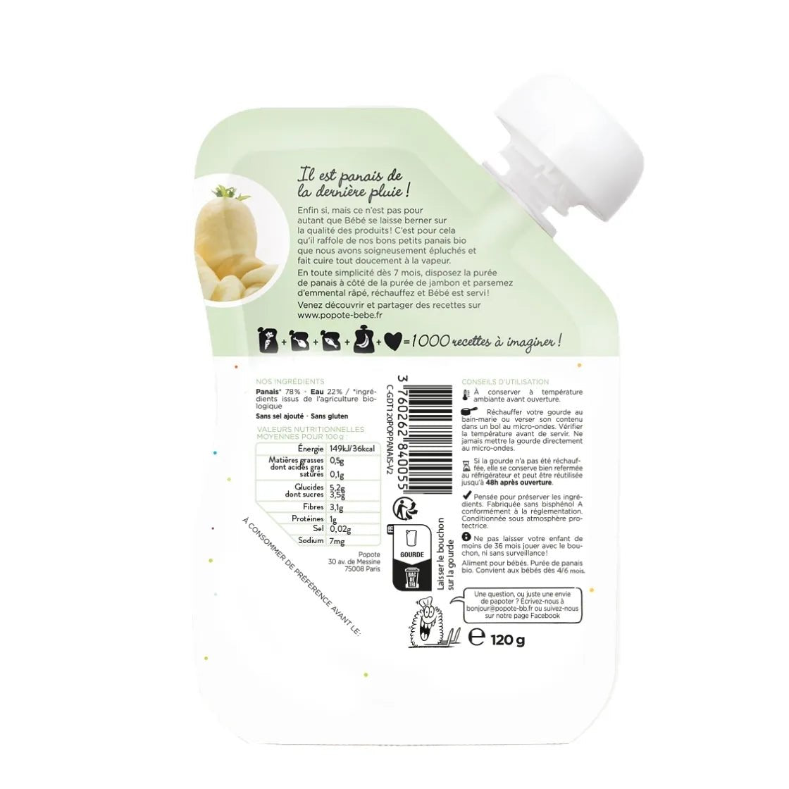 popote-le-panais-gourde-pur-e-de-panais-bio-mono-saveur-pour-b-b-d-s-4-6-mois image 2