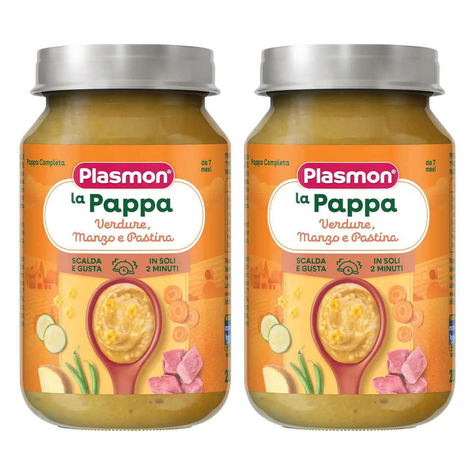 plasmon-la-pappa-verdure-manzo-e-pastina-plat-homog-n-is-d-s-7-mois-2-pots-de-20 image 1
