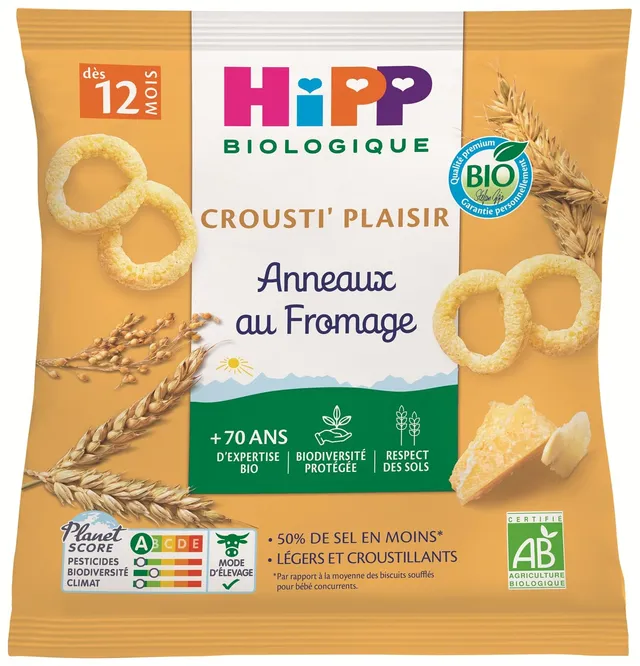 hipp-crousti-plaisir-anneaux-au-fromage-bio-25g image 1