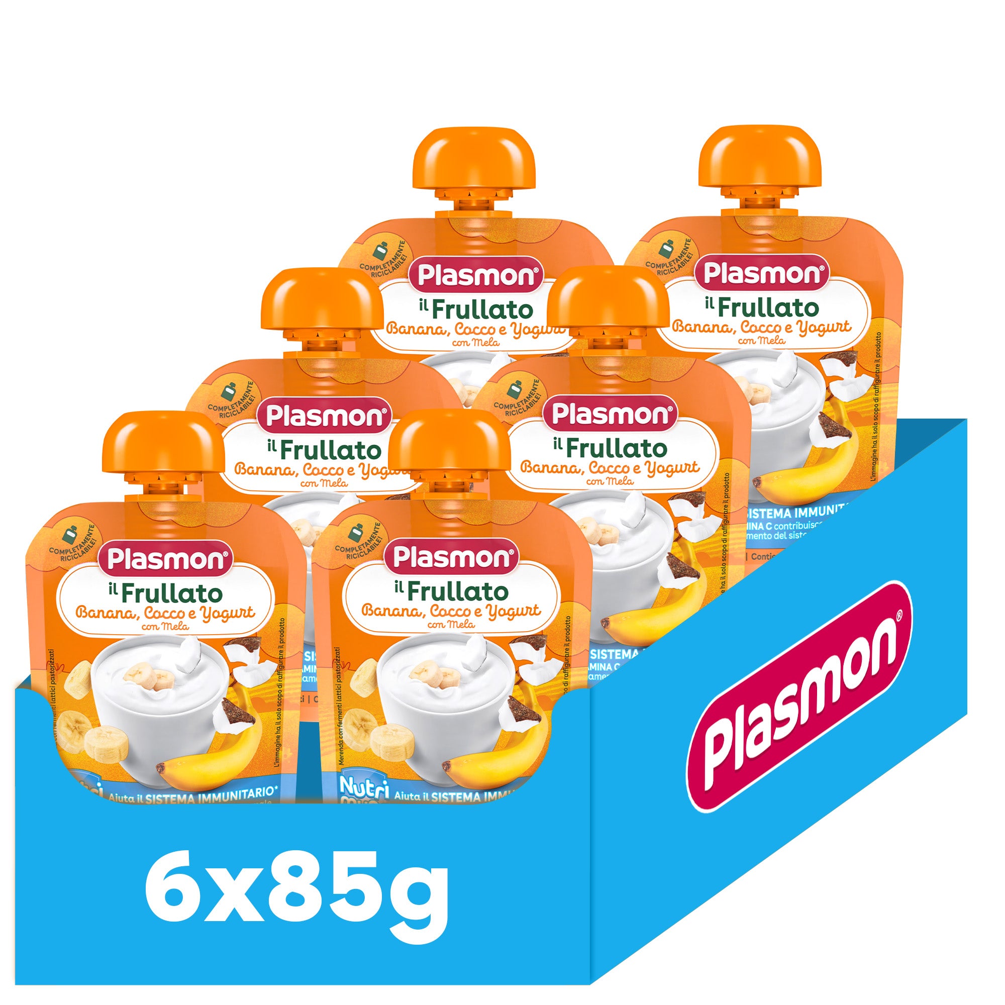 plasmon-il-frullato-nutri-mune-banane-coco-yaourt-6x85g-d-s-8-mois image 1