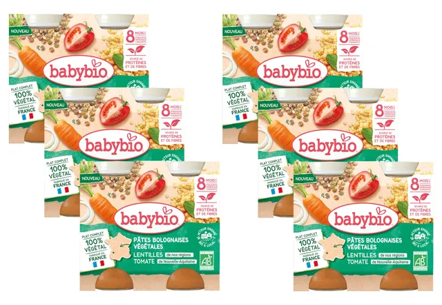 babybio-petits-pots-p-tes-bolognaises-v-g-tales-carottes-lentilles-tomates-d-s-8 image 1