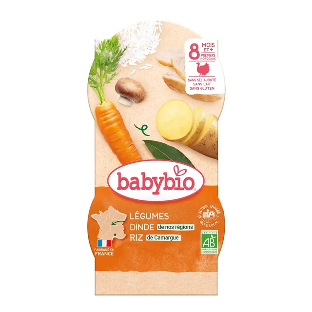 babybio-bols-mijot-l-gumes-dinde-fermi-re-du-poitou-riz-400-g image 1