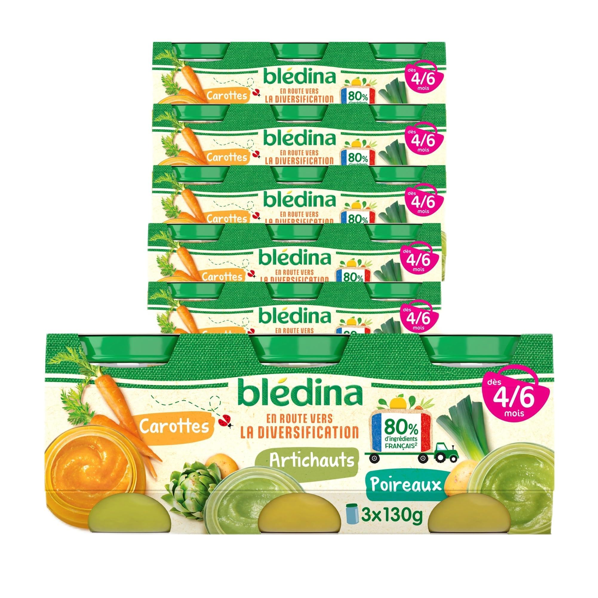 bl-dina-petits-pots-l-gumes-carottes-artichauts-poireaux-d-s-4-6-mois-18-pots-x- image 1