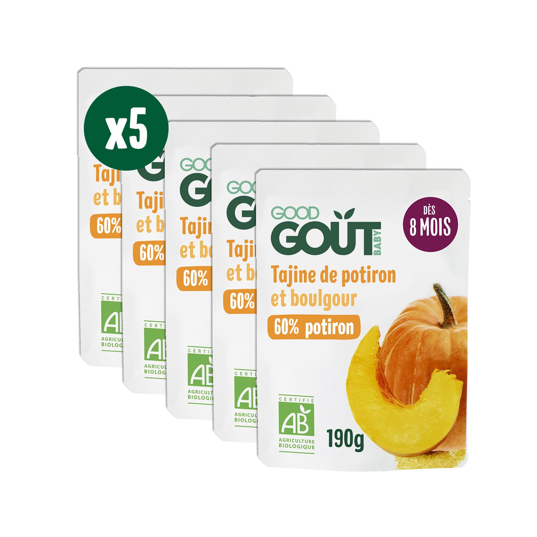 good-go-t-tajine-de-potiron-et-boulgour-bio-d-s-8-mois-pur-e-moulin-e-5x190g image 1